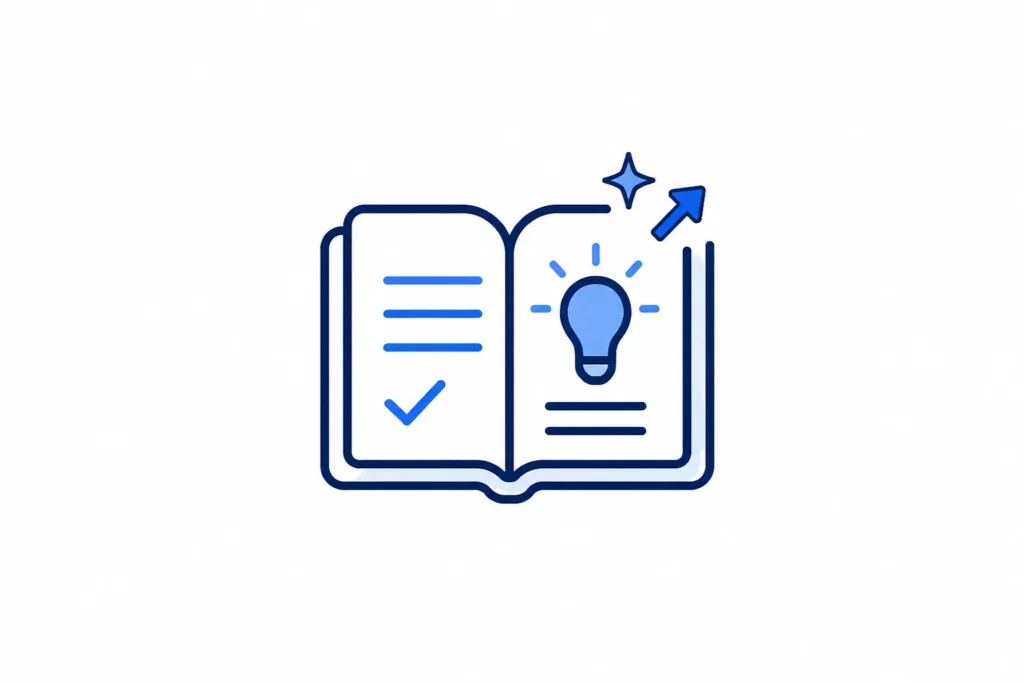 AI-assisted content workflow icon with human review and quality control